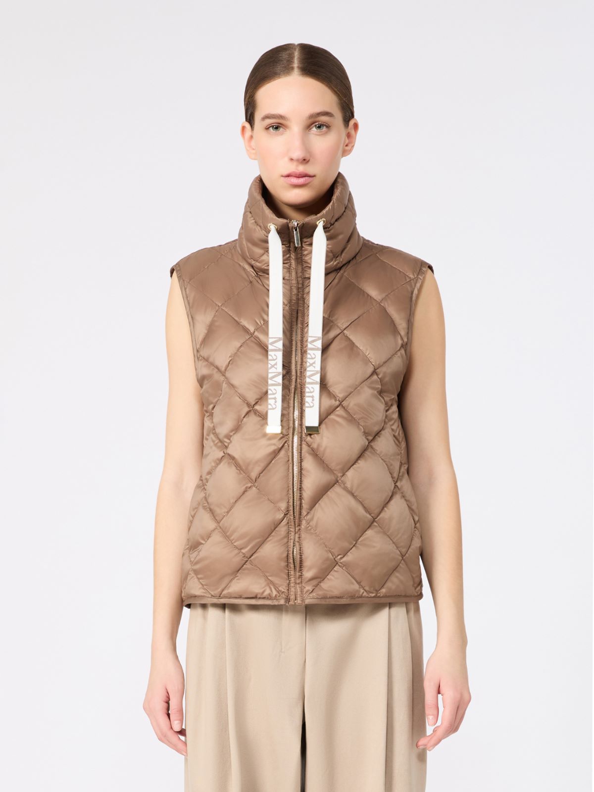 Gilet imbottito in tela antigoccia a rombi - CAMMELLO - Max Mara - 2
