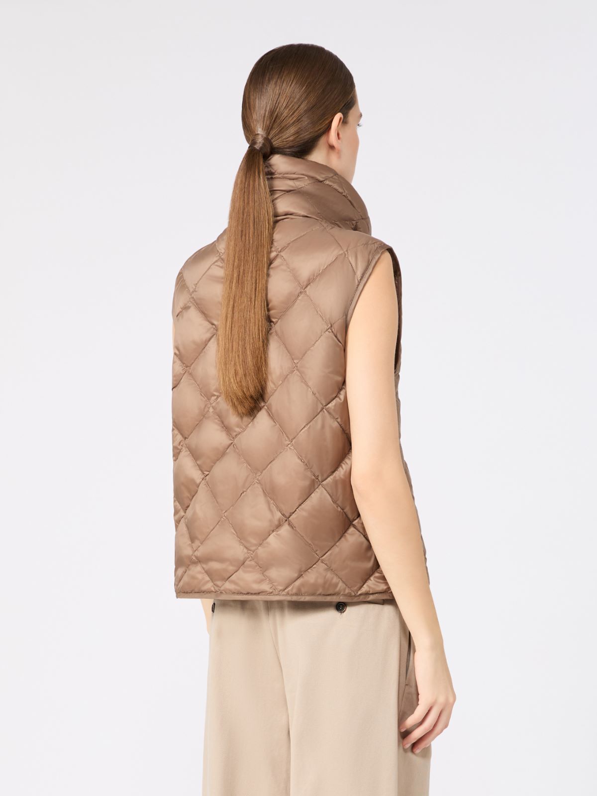 Gilet imbottito in tela antigoccia a rombi - CAMMELLO - Max Mara - 3