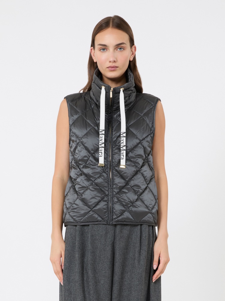 Diamond-patterned water-repellent canvas padded gilet - MEDIUM GREY - Max Mara - 2