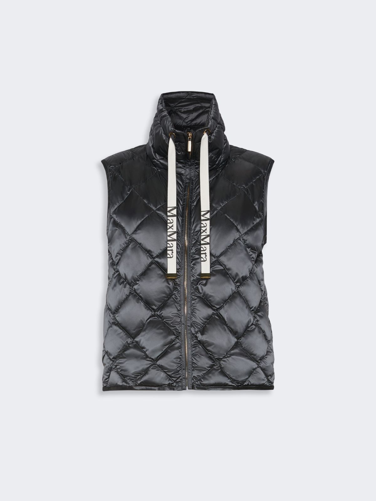 Diamond-patterned water-repellent canvas padded gilet - MEDIUM GREY - Max Mara - 5