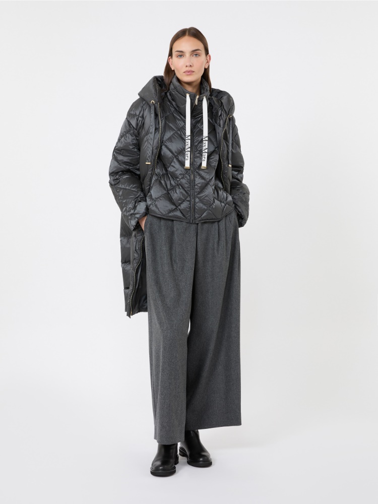Diamond-patterned water-repellent canvas padded gilet - MEDIUM GREY