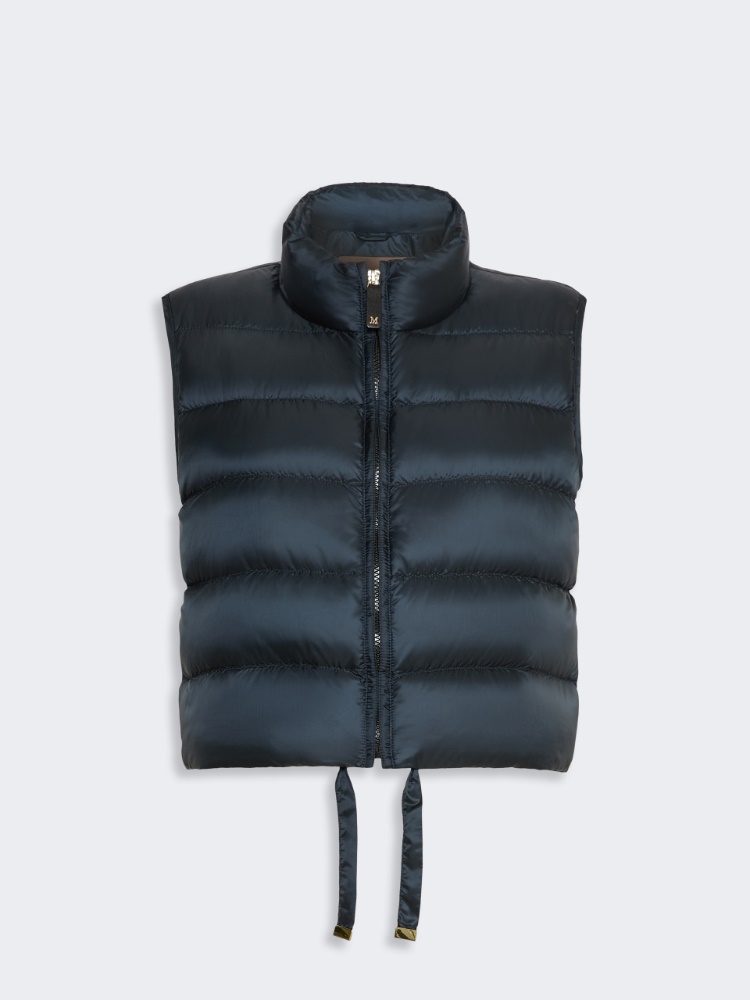 Water-repellent padded cropped gilet - MIDNIGHTBLUE