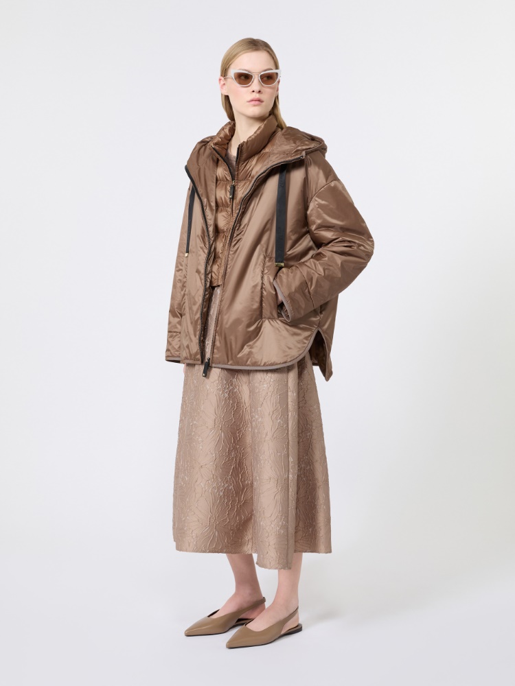 Water-repellent padded cropped gilet - HONEY