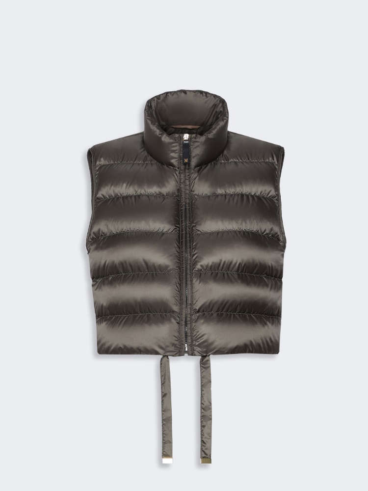Water-repellent padded cropped gilet - KAKI