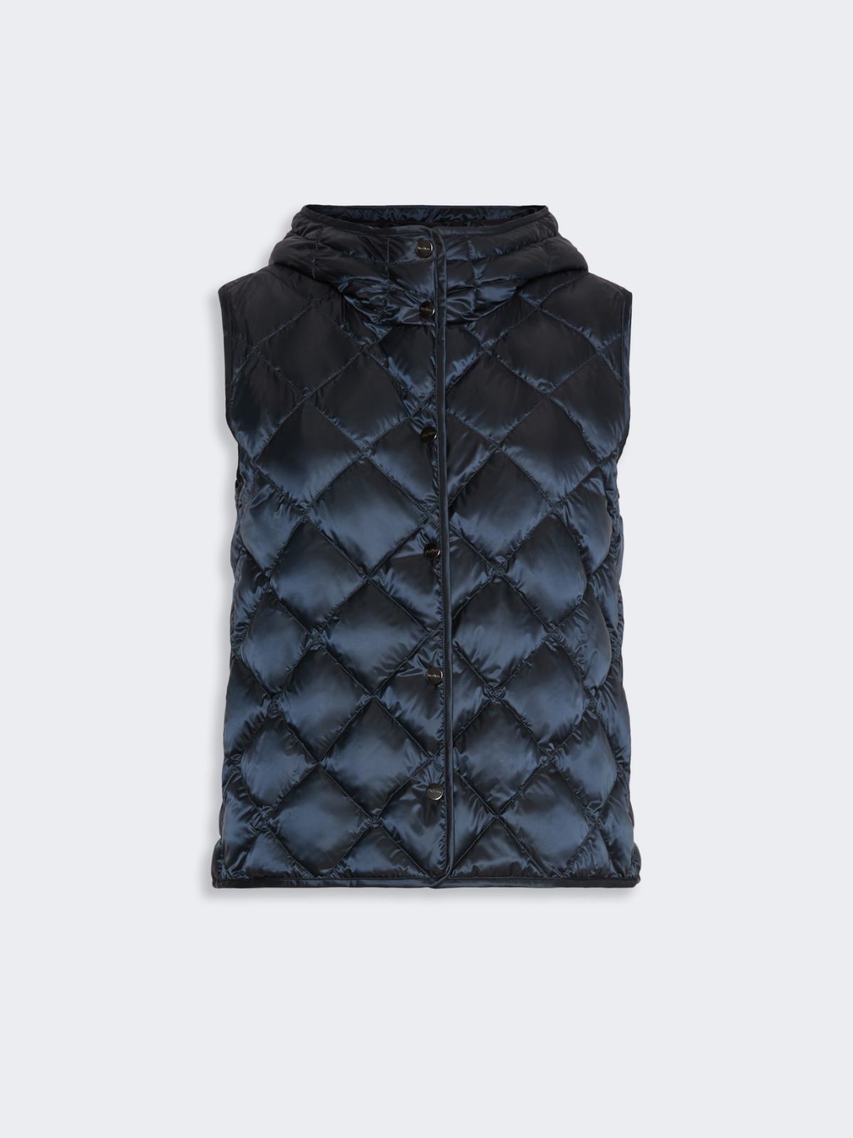Ocieplana kamizelka z połyskującej tkaniny wodoodpornej - CIEMNOGRANATOWY - Max Mara - 4