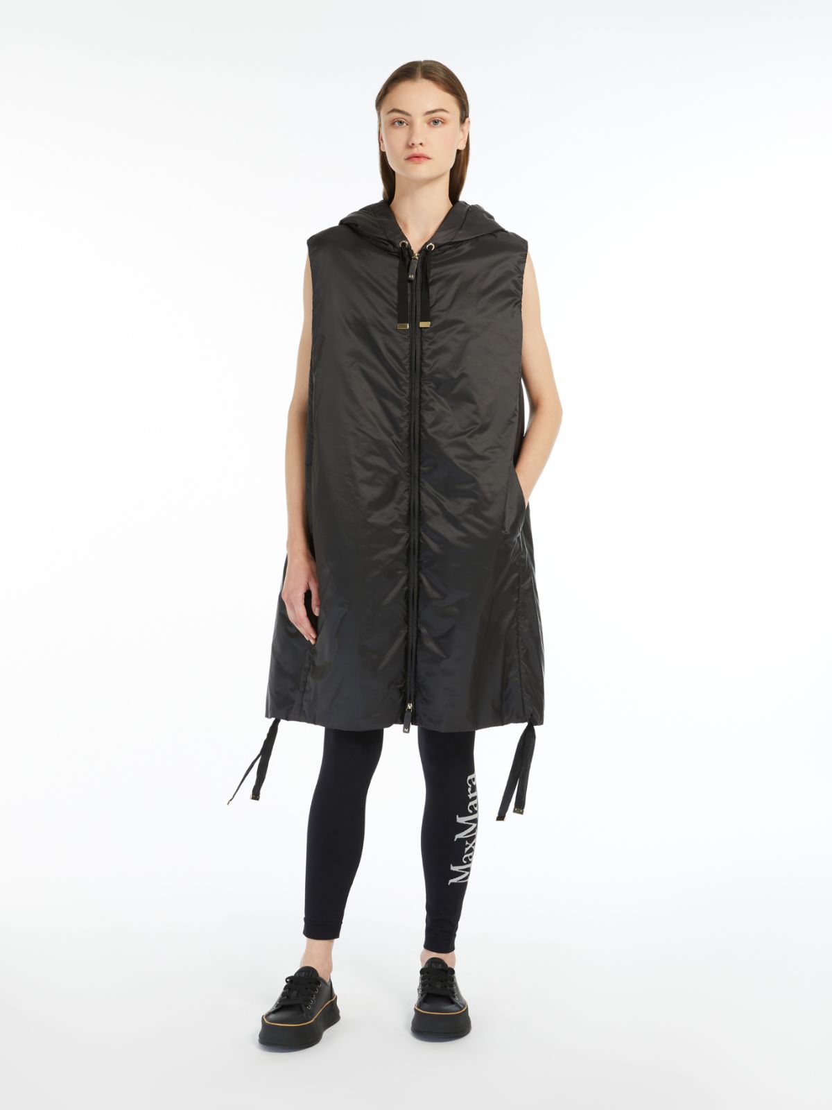 Water-repellent canvas gilet - BLACK