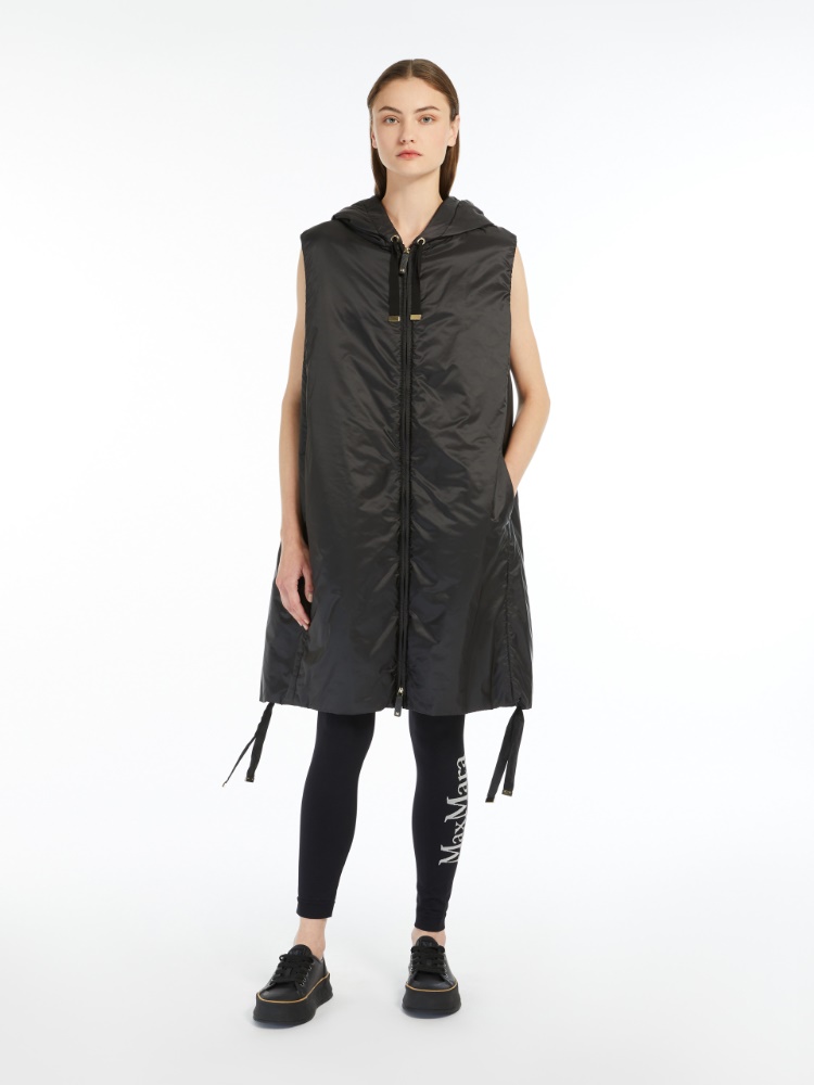 Water-repellent canvas gilet - BLACK