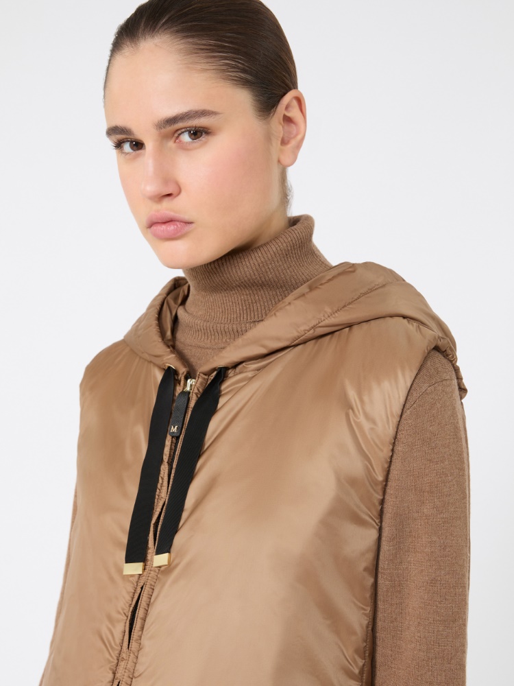 Water-repellent canvas gilet - CARAMEL