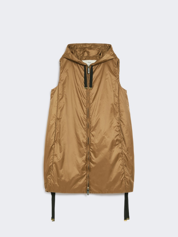 Water-repellent canvas gilet - CARAMEL