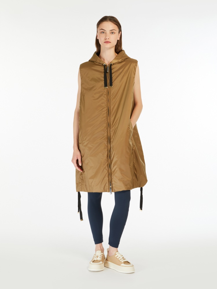 Water-repellent canvas gilet - CARAMEL - 1