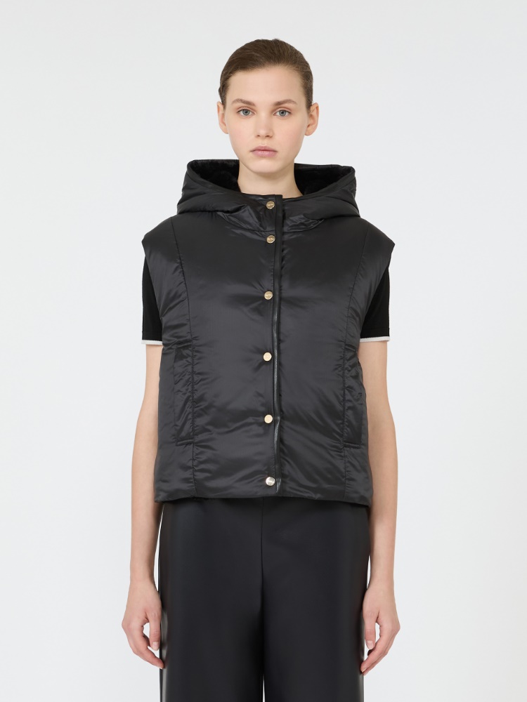 [フェリックス] リバーシブル エコファー ショート ジレ - BLACK - Max Mara - 2