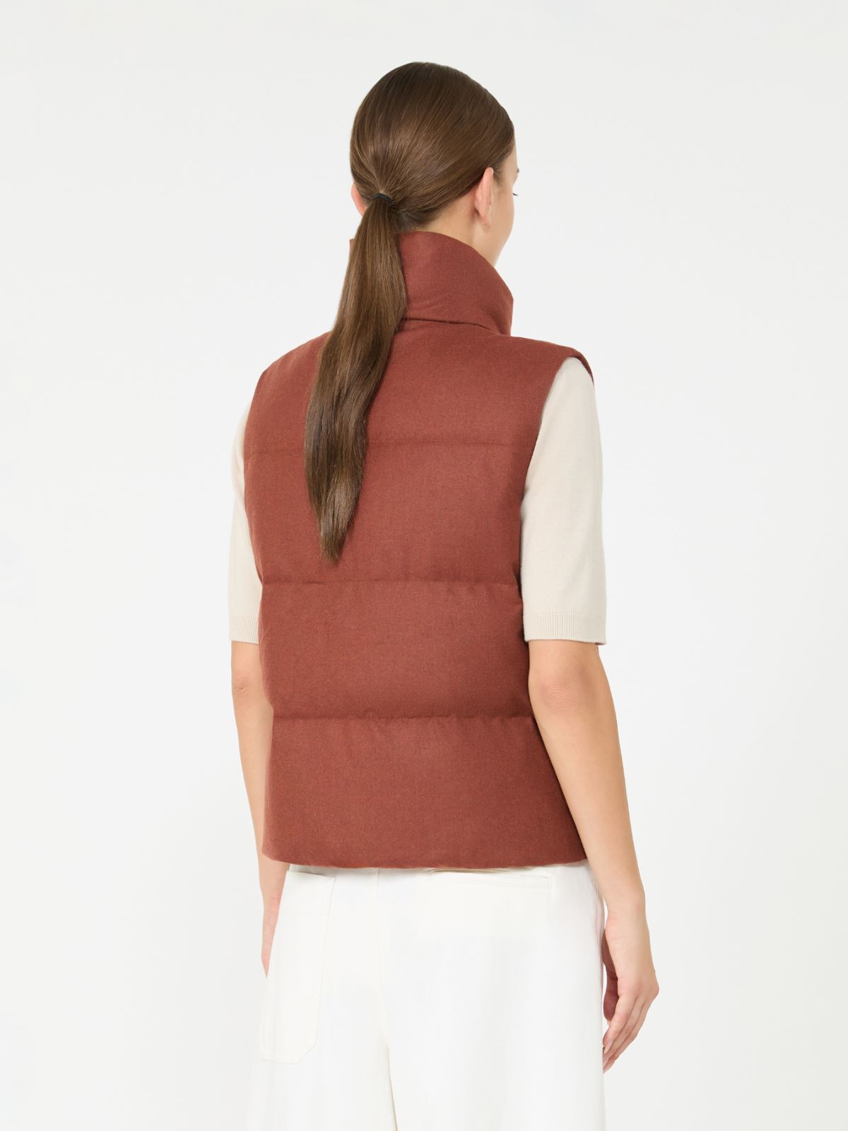 Gilet rembourré en cachemire mélangé - ROUILLE - Max Mara - 3