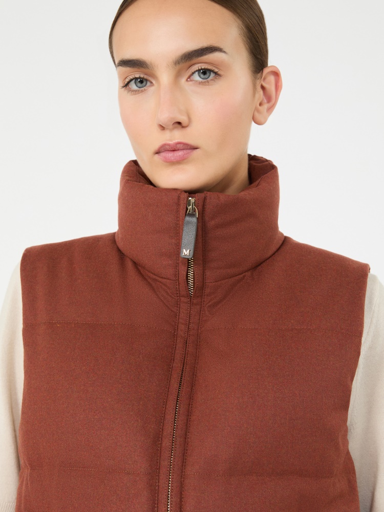 Gilet rembourré en cachemire mélangé - ROUILLE - Max Mara - 4