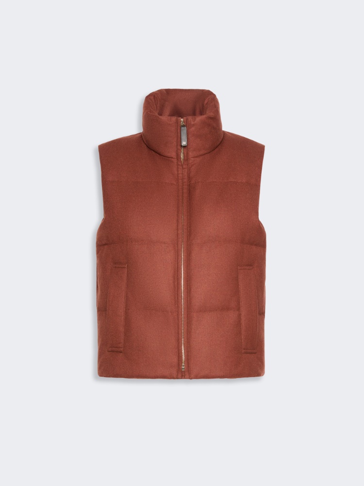 Gilet rembourré en cachemire mélangé - ROUILLE