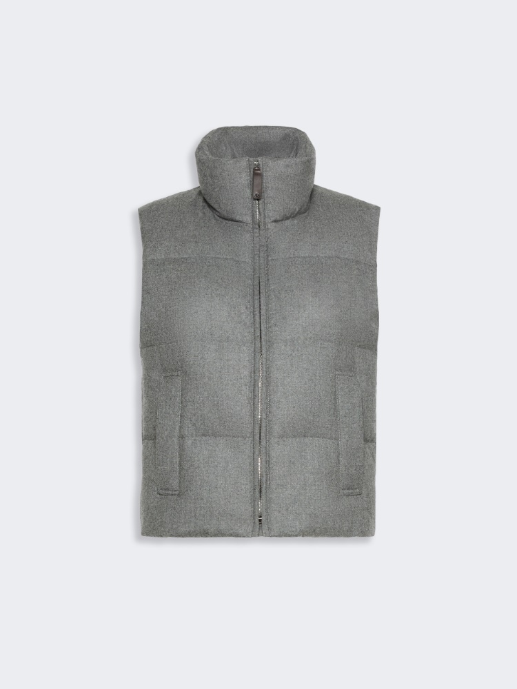 Gilet rembourré en cachemire mélangé - GRIS MOYEN - Max Mara - 5