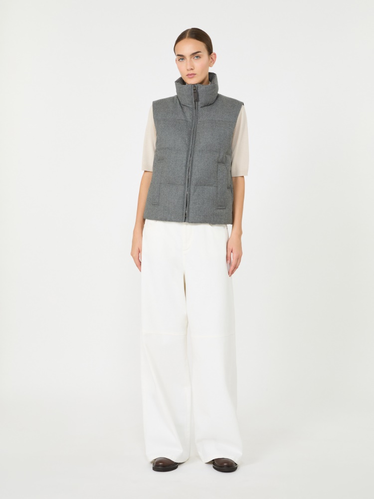 Gilet rembourré en cachemire mélangé - GRIS MOYEN - Max Mara