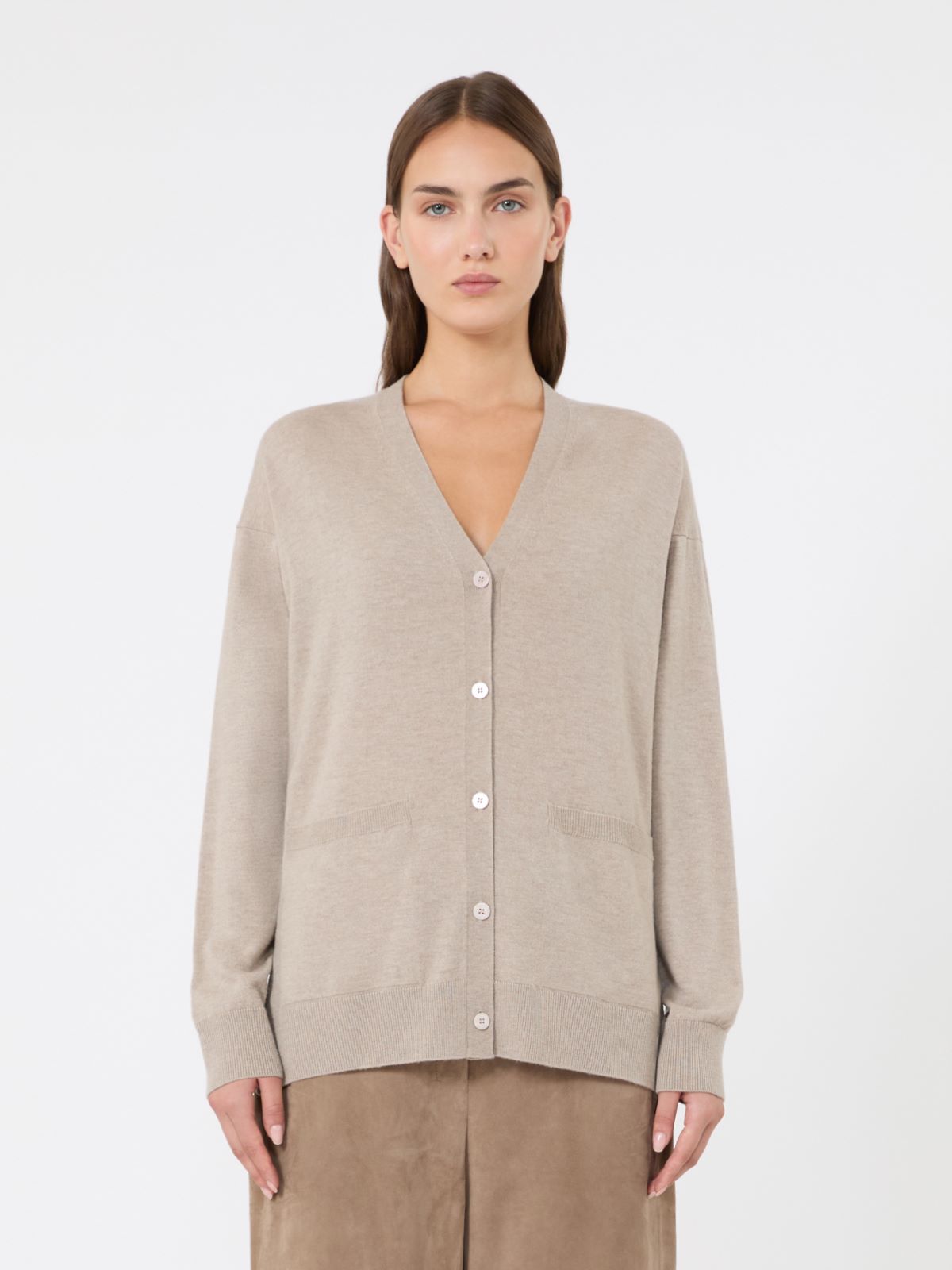 Wool yarn cardigan - BEIGE - Max Mara - 2
