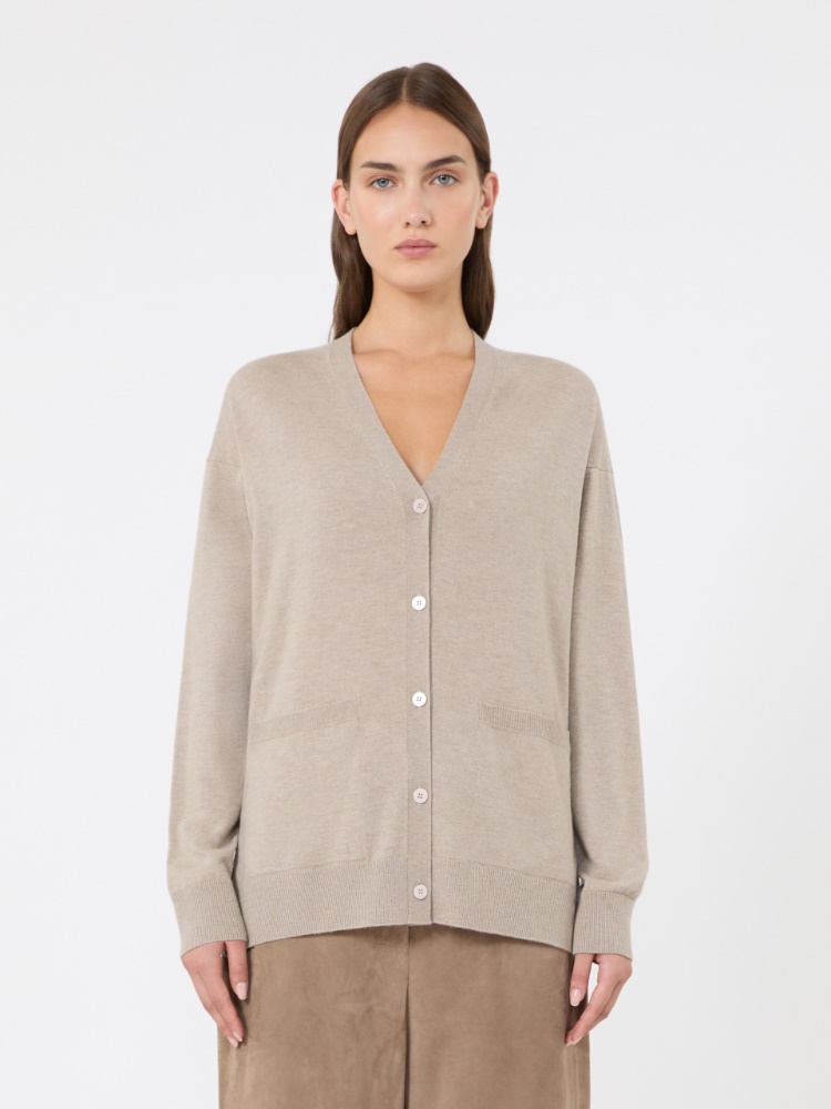 Wool yarn cardigan - BEIGE - Max Mara - 2