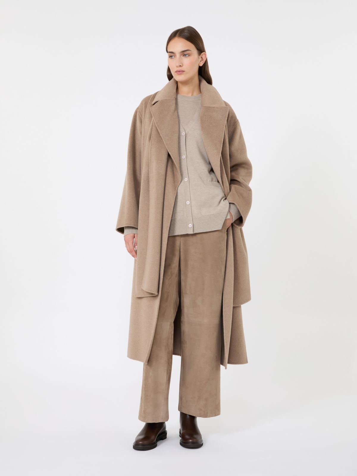 Wool yarn cardigan - BEIGE