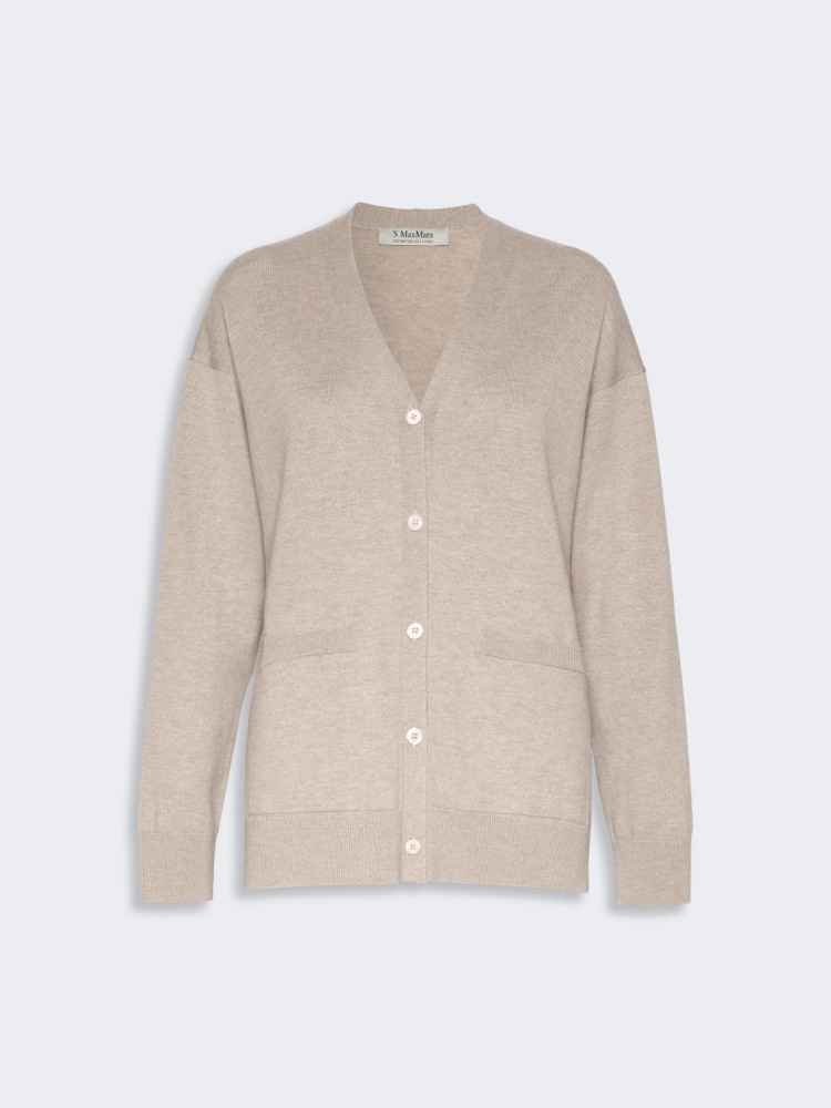 Wool yarn cardigan - BEIGE