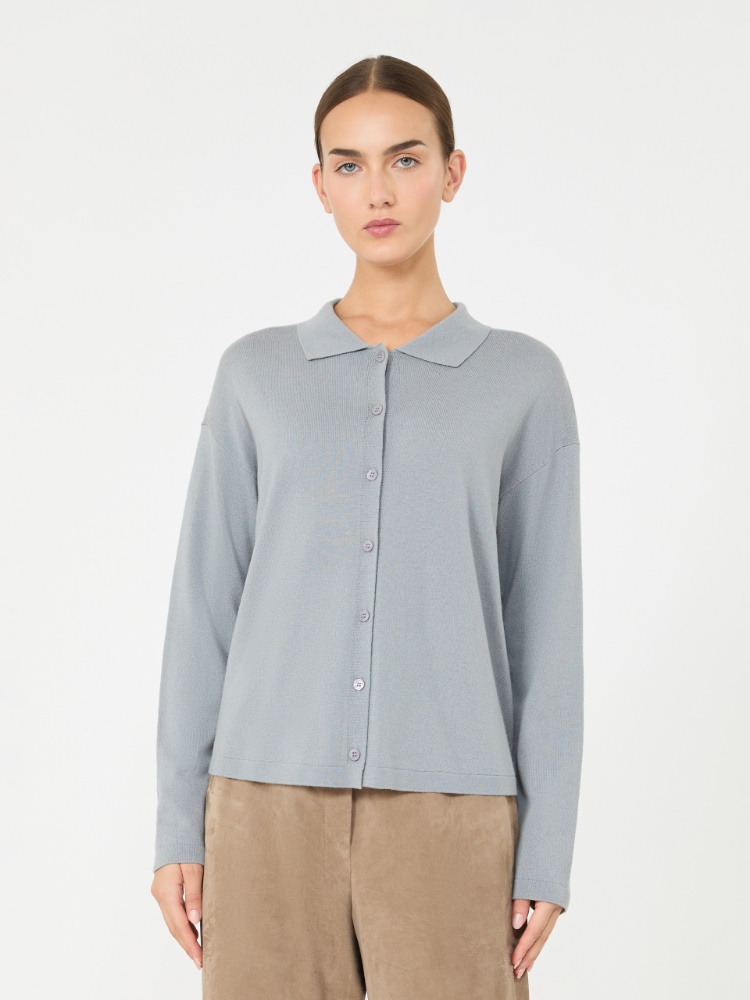 Wool yarn cardigan - LIGHT BLUE - Max Mara - 2