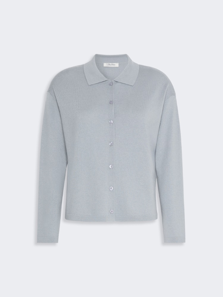 Wool yarn cardigan - LIGHT BLUE - Max Mara - 4
