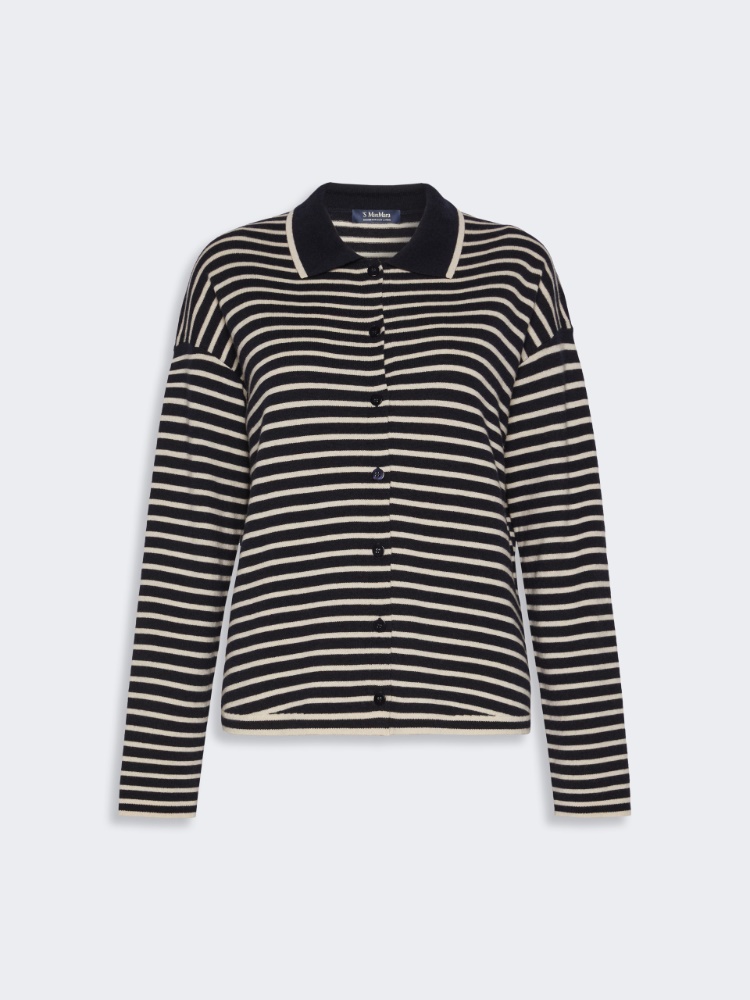 Wool yarn cardigan - ULTRAMARINE