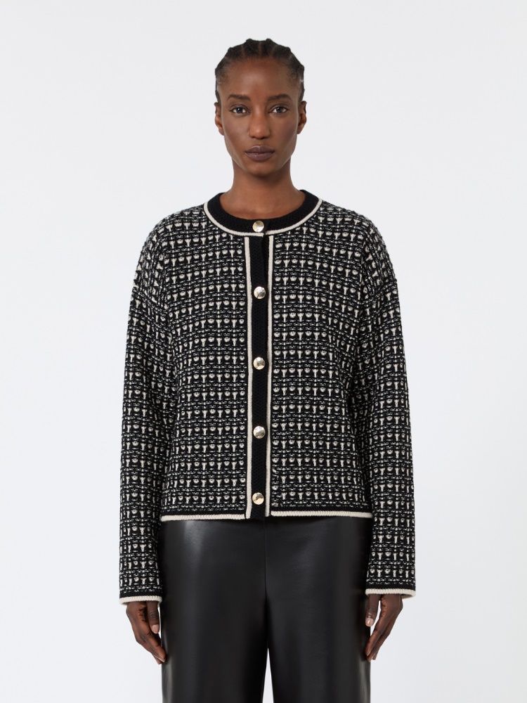 Wool and cashmere boxy cardigan - BLACK - Max Mara - 2