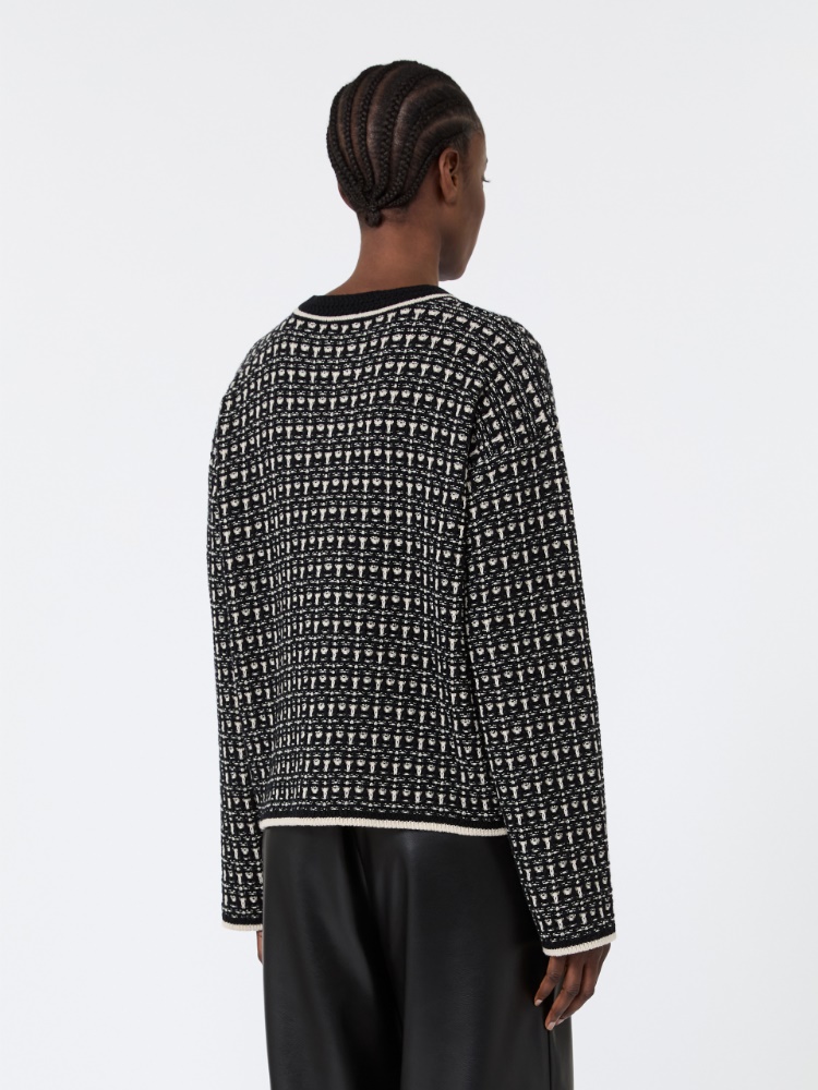 Wool and cashmere boxy cardigan - BLACK - Max Mara - 3