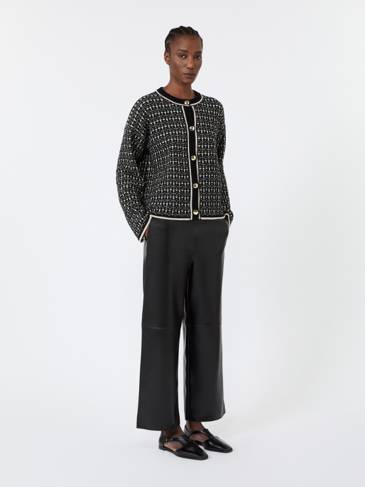 Wool and cashmere boxy cardigan - BLACK