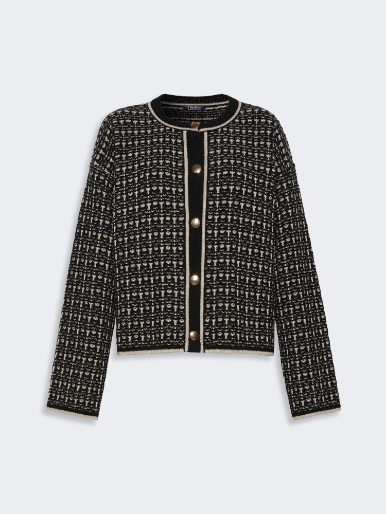 Wool and cashmere boxy cardigan - BLACK