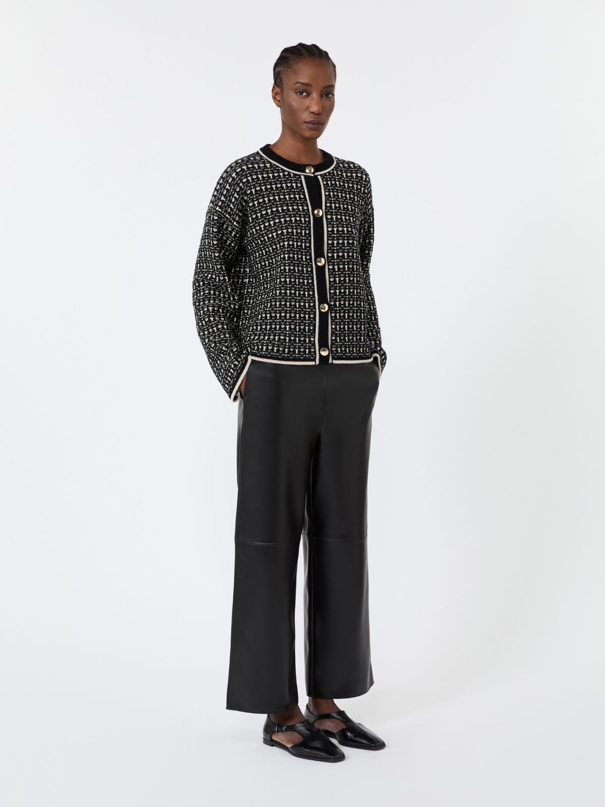 Wool and cashmere boxy cardigan - BLACK - Max Mara