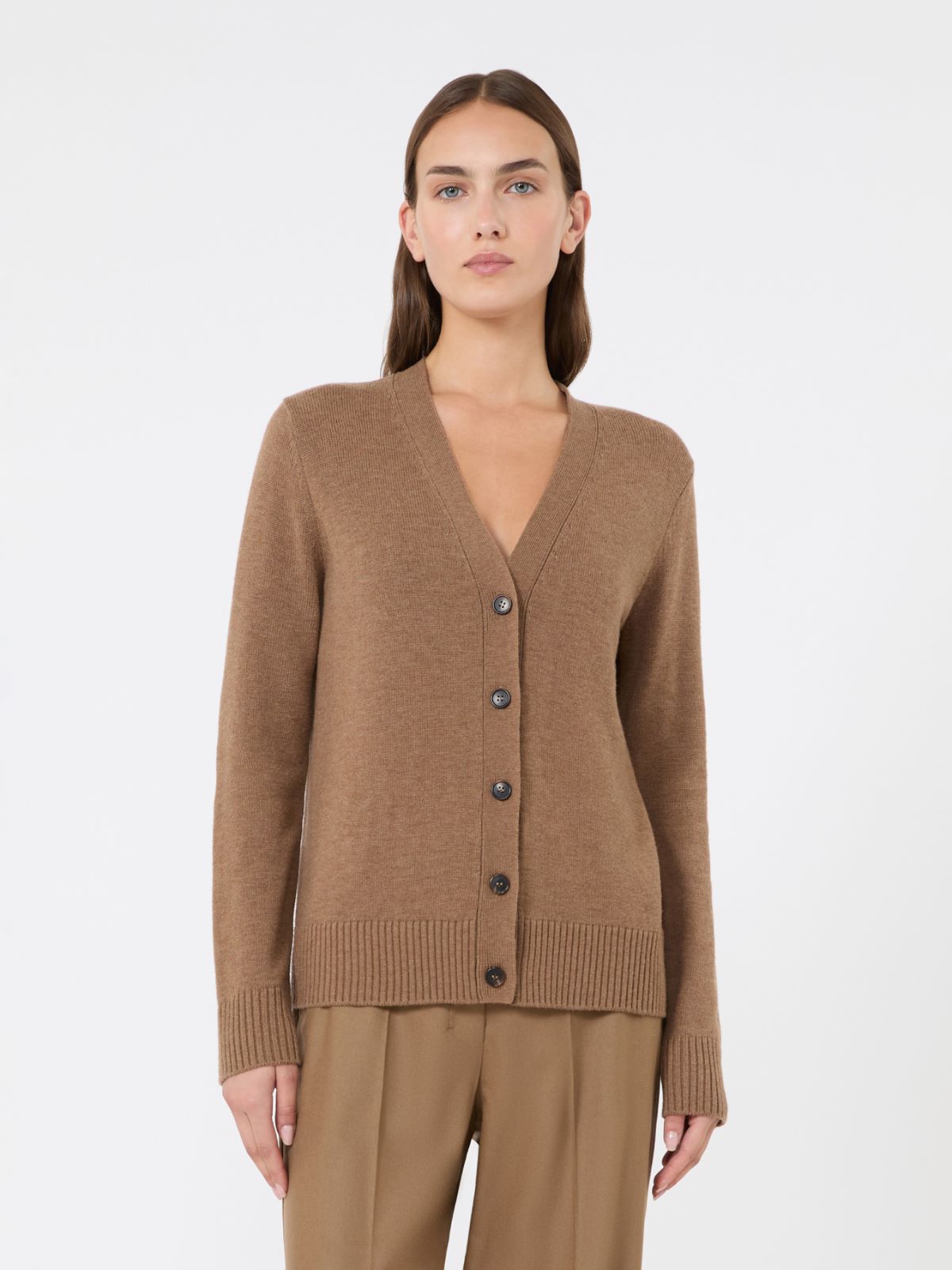 Mannish wool yarn cardigan - CAMEL - Max Mara - 2