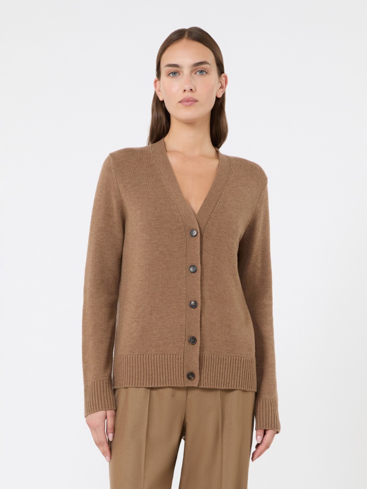 Mannish wool yarn cardigan - CAMEL - Max Mara - 2