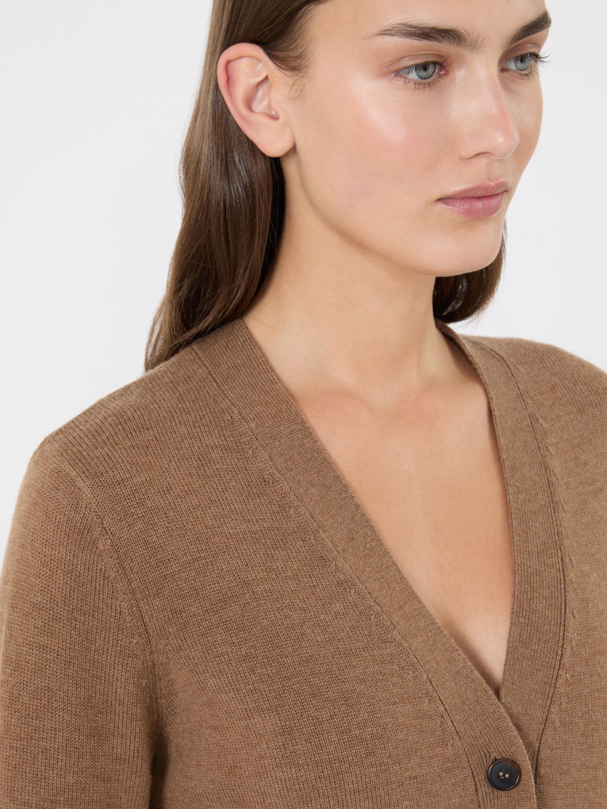 Mannish wool yarn cardigan - CAMEL - Max Mara - 4