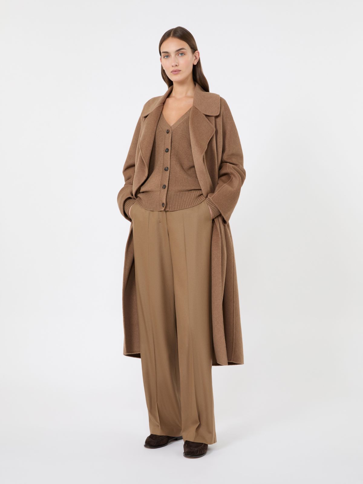 Mannish wool yarn cardigan - CAMEL - Max Mara