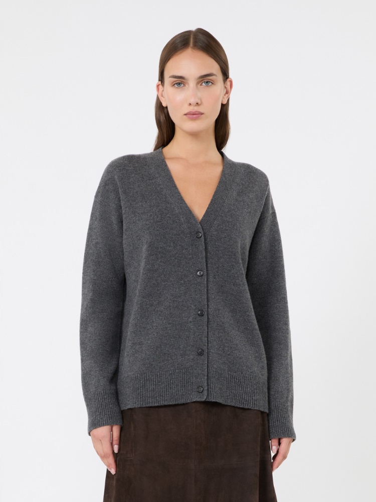 Classic wool and cashmere cardigan - MEDIUM GREY - Max Mara - 2