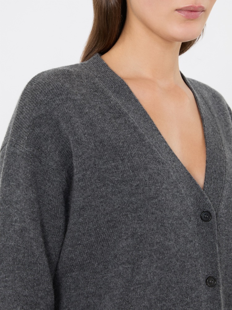 Classic wool and cashmere cardigan - MEDIUM GREY - Max Mara - 4