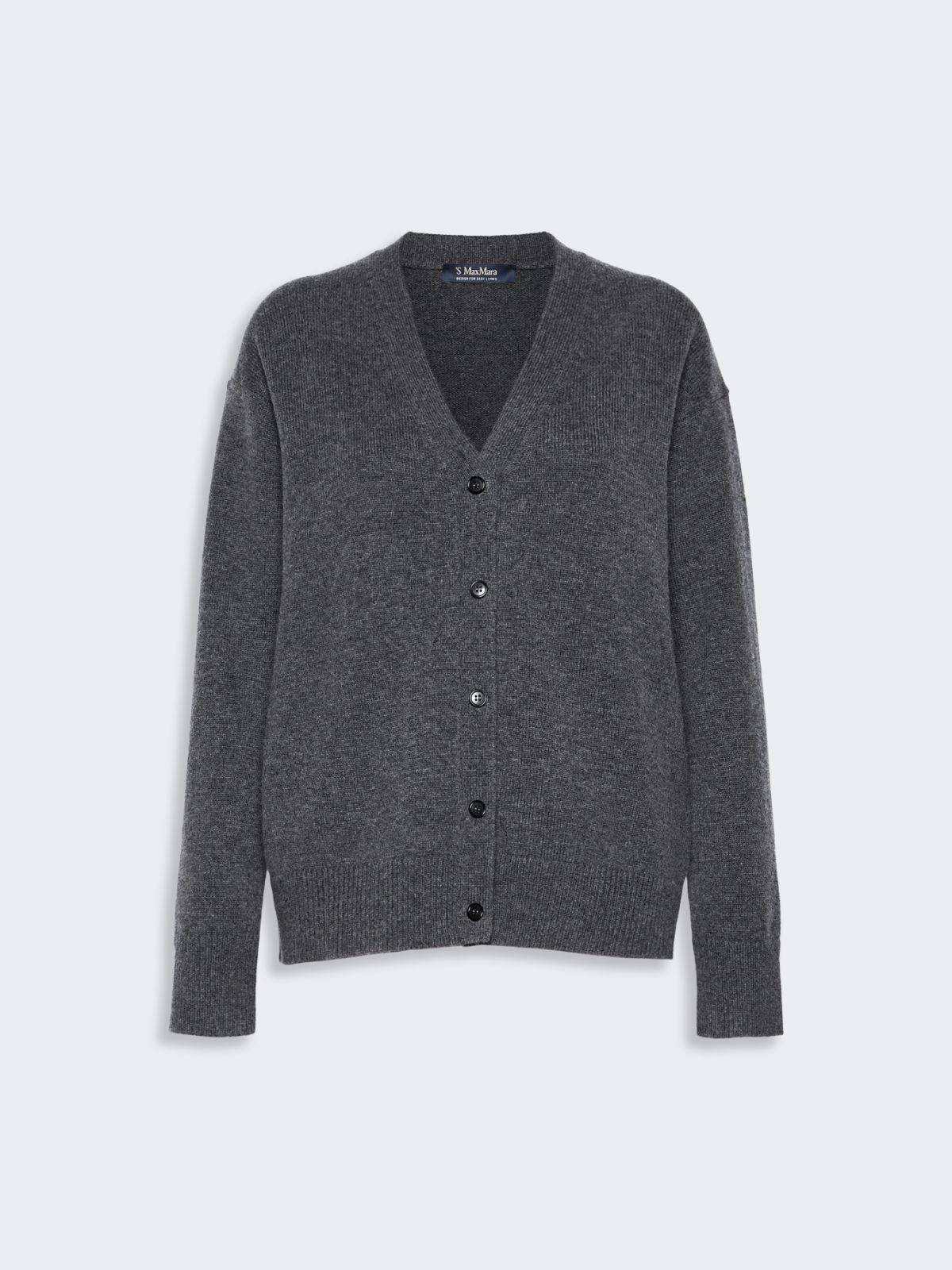 Classic wool and cashmere cardigan - MEDIUM GREY - Max Mara - 5