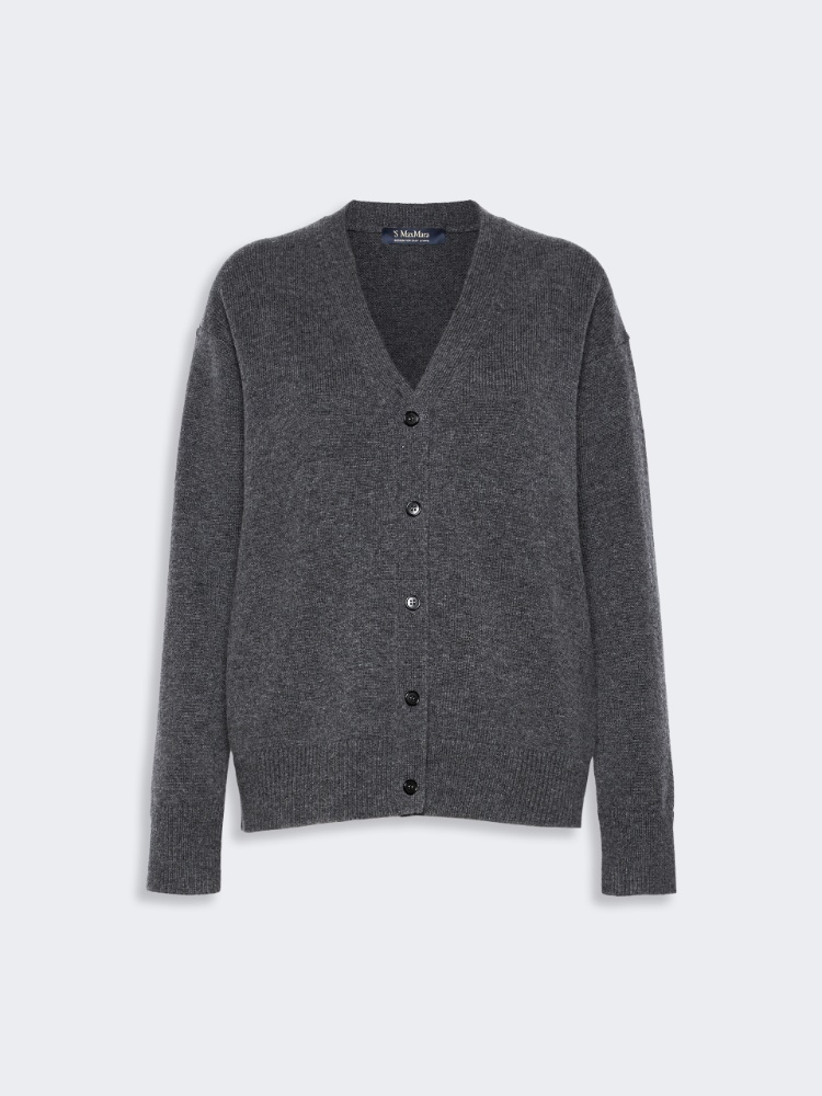 Classic wool and cashmere cardigan - MEDIUM GREY - Max Mara - 5