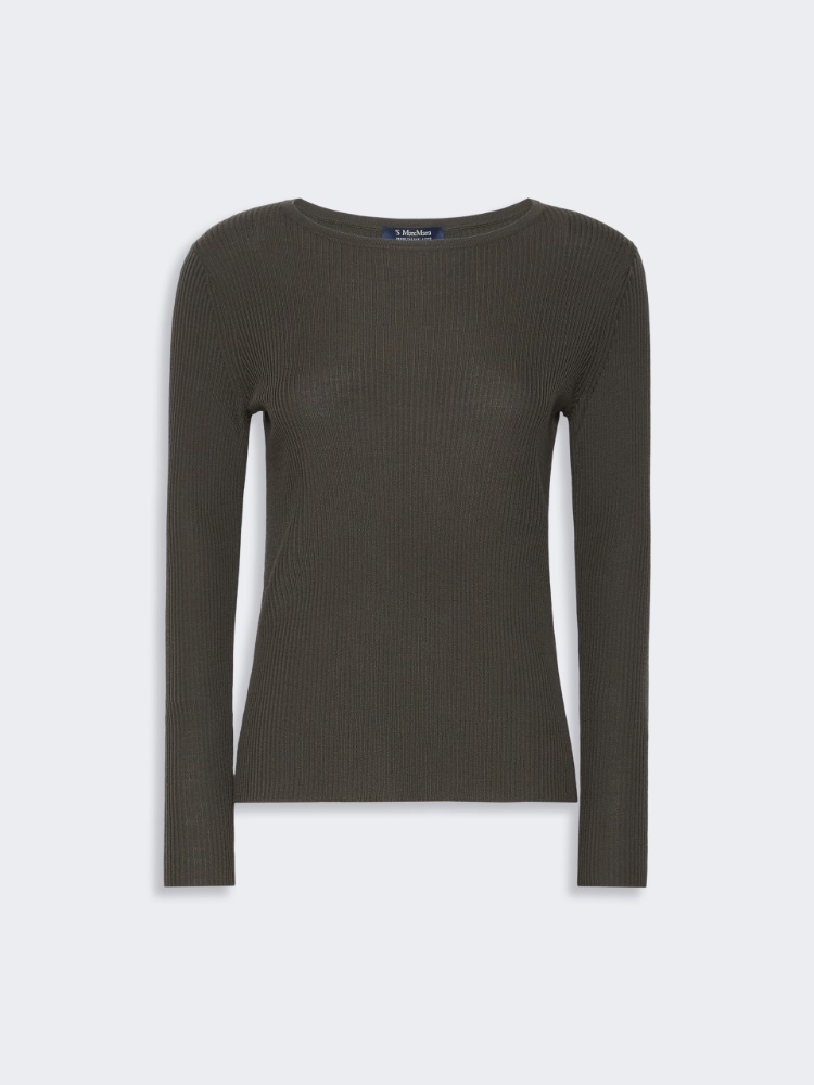 Ribbed woollen yarn jumper - KAKI - 5