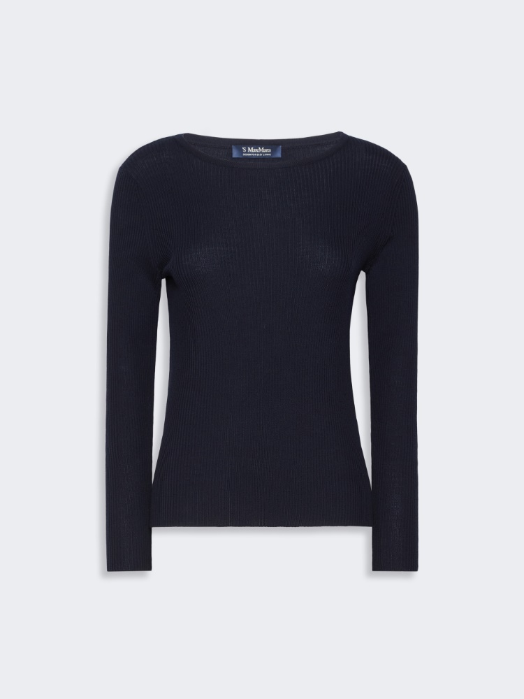 Pullover aus Wollgarn mit Rippenmuster - ULTRAMARINE