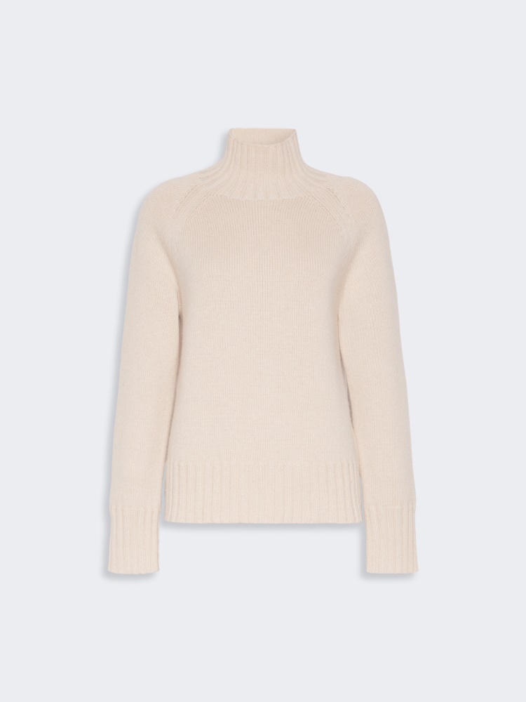 Wool and cashmere yarn polo-neck sweater - ALBINO