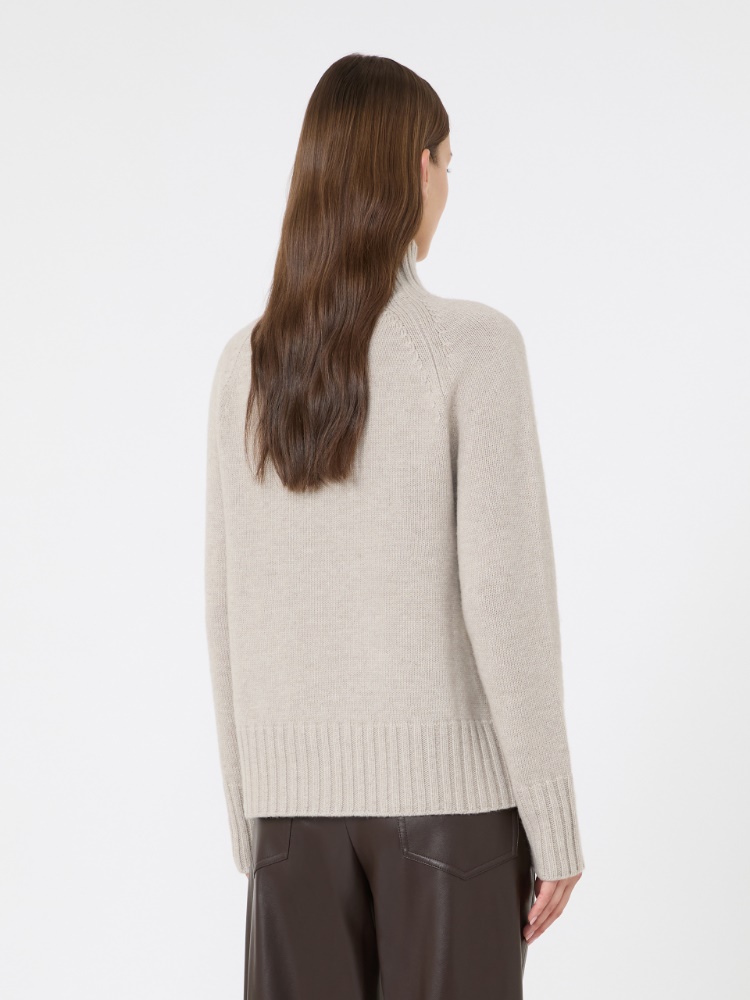 Jersey de cuello alto de hilado de lana y cachemira - BEIGE - Max Mara - 3