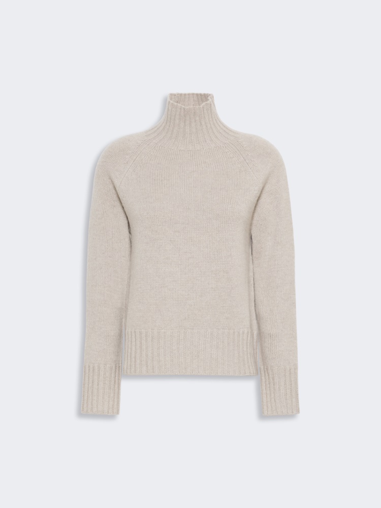 Jersey de cuello alto de hilado de lana y cachemira - BEIGE - Max Mara - 4