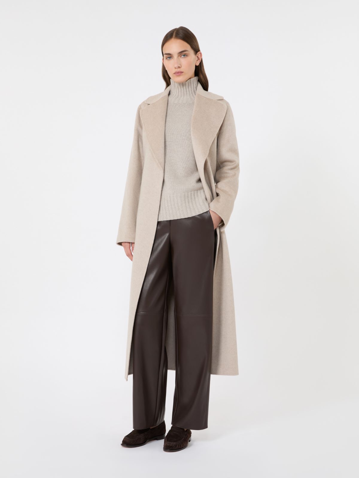 Jersey de cuello alto de hilado de lana y cachemira - BEIGE - Max Mara