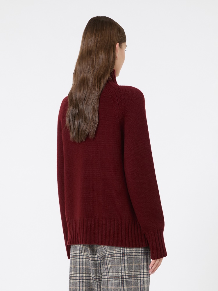 Wool and cashmere yarn polo-neck sweater - BORDEAUX - Max Mara - 3