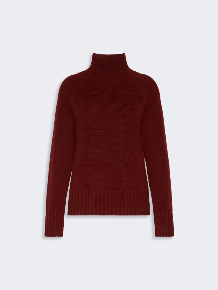 Wool and cashmere yarn polo-neck sweater - BORDEAUX - Max Mara - 4