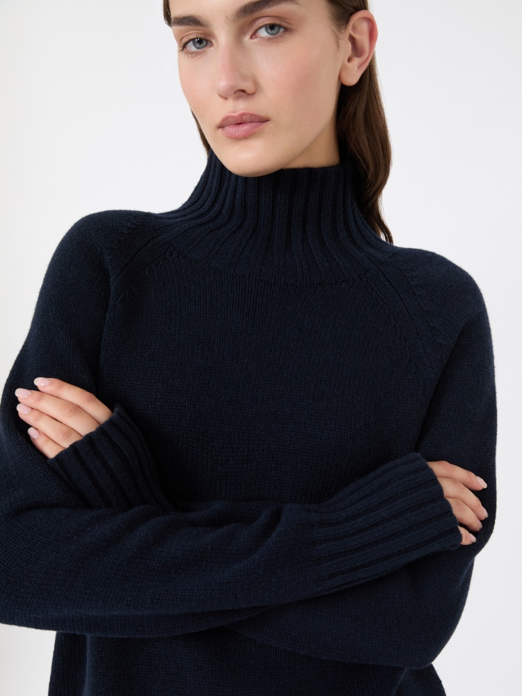 Wool and cashmere yarn polo-neck sweater - ULTRAMARINE - Max Mara - 4