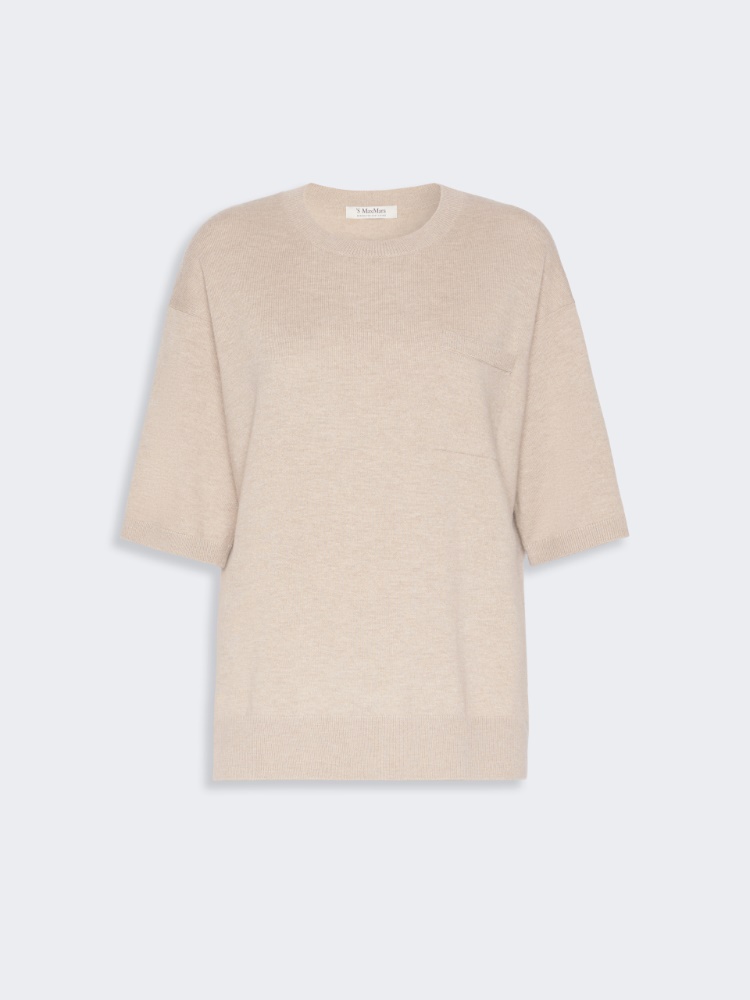Wool yarn pocket sweater - BEIGE